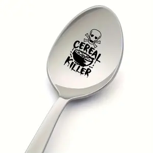 Stainless Steel Coffee Spoon, Creative Skull Pattern Coffee Spoon, Kitchen Utensils for Home Use, Gift for Coffee Lover, Cutlery