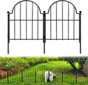 Garden Fence, 22 in(H) x 130 in(L) Arched Rustproof Metal No Dig Fence Garden Fence Border