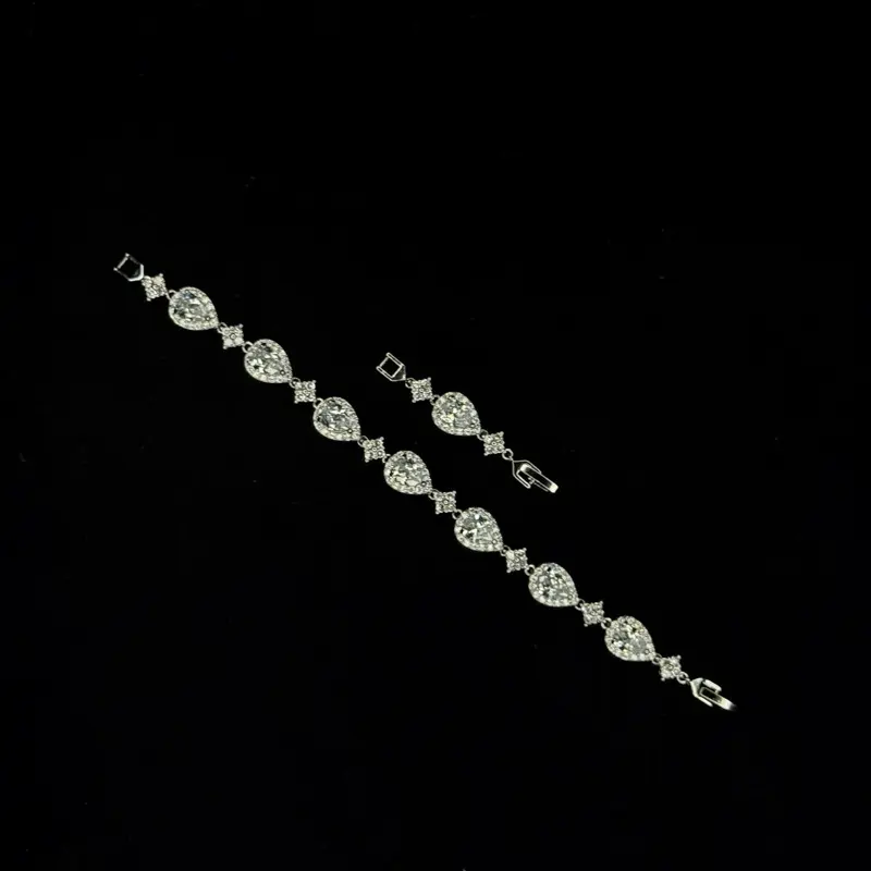 Marquise Luxe Adjustable Bracelets - Elegant Zirconia Finish Stainless Steel Bracelet with Adjustable Feature for Comfort and Style