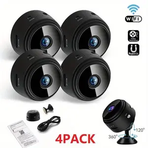 4-Pack A9 Portable Smart Camera 2026 Upgrade, 1080P HD Camera with Night Vision, Motion Alerts, Remote App Viewing, Wide-Angle Lens for Home, Pet, and Nanny Monitoring