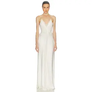 Helsa Mix Media Slip Dress in Ivory