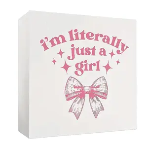 Letter & Bow Pattern Ornament, 1 Count Cute Square Shaped Desktop Decoration, Desk Decor for Home Office Dormitory School