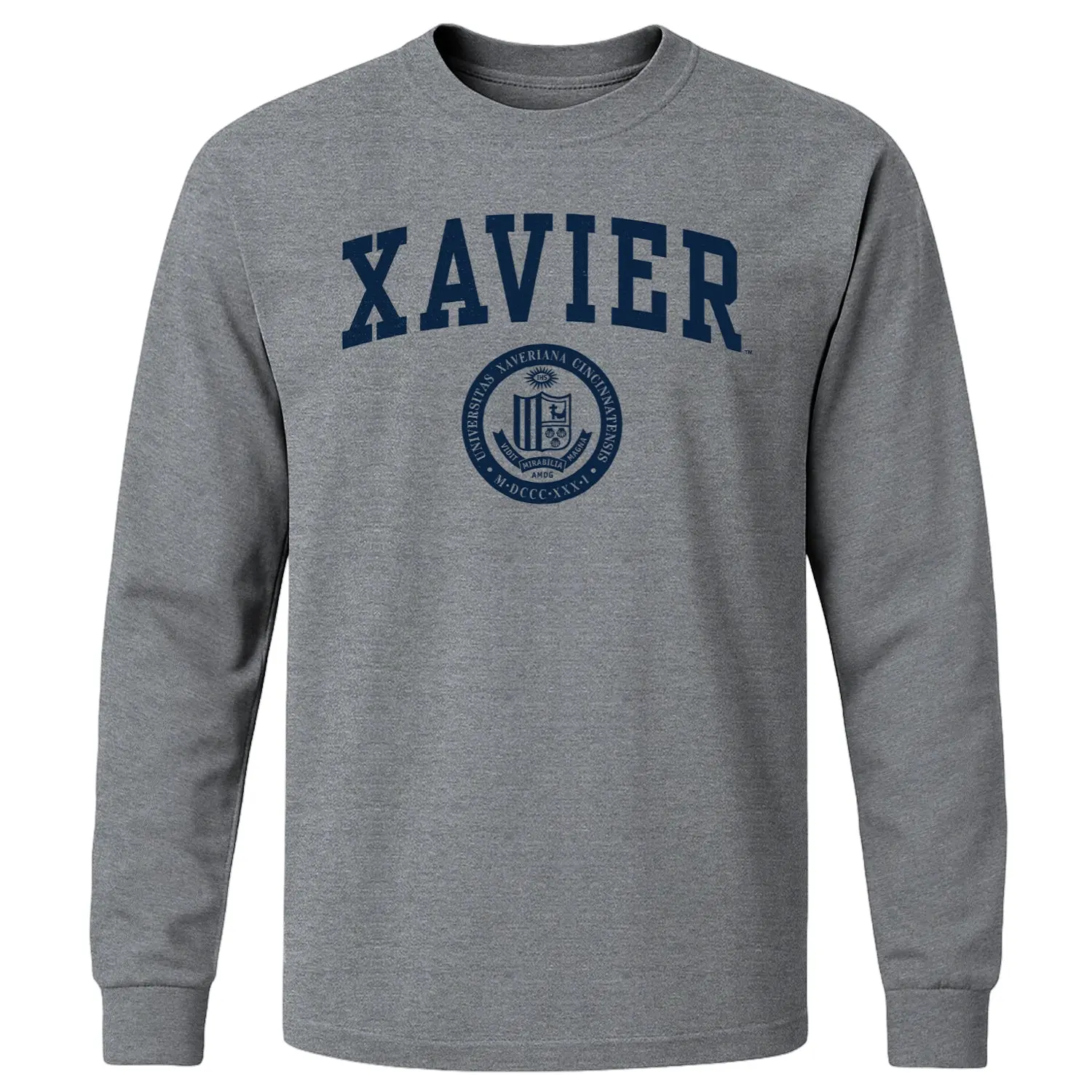 Xavier University Heritage Long Sleeve T-Shirt (Charcoal Grey)