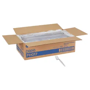 7.13'' Heavy-Weight Polystyrene Plastic Fork, Clear, Case of 1,000