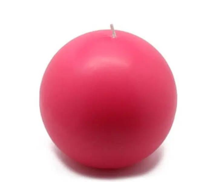 Hot Pink 4-in. Unscented Ball Candles, 2-Piece Box - Home Decor Candles for Room to Light Up Your Space