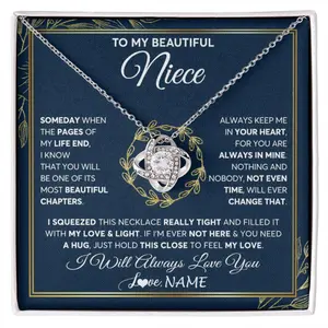 Personalized To My Beautiful Niece Necklace From Aunt Auntie Uncle Someday Niece Birthday Christmas Jewelry Charm Present Customized Gift Box Message Card, Necklace Gift Box Included, Perfect for Birthday Anniversary Valentine Graduation Gift Idea