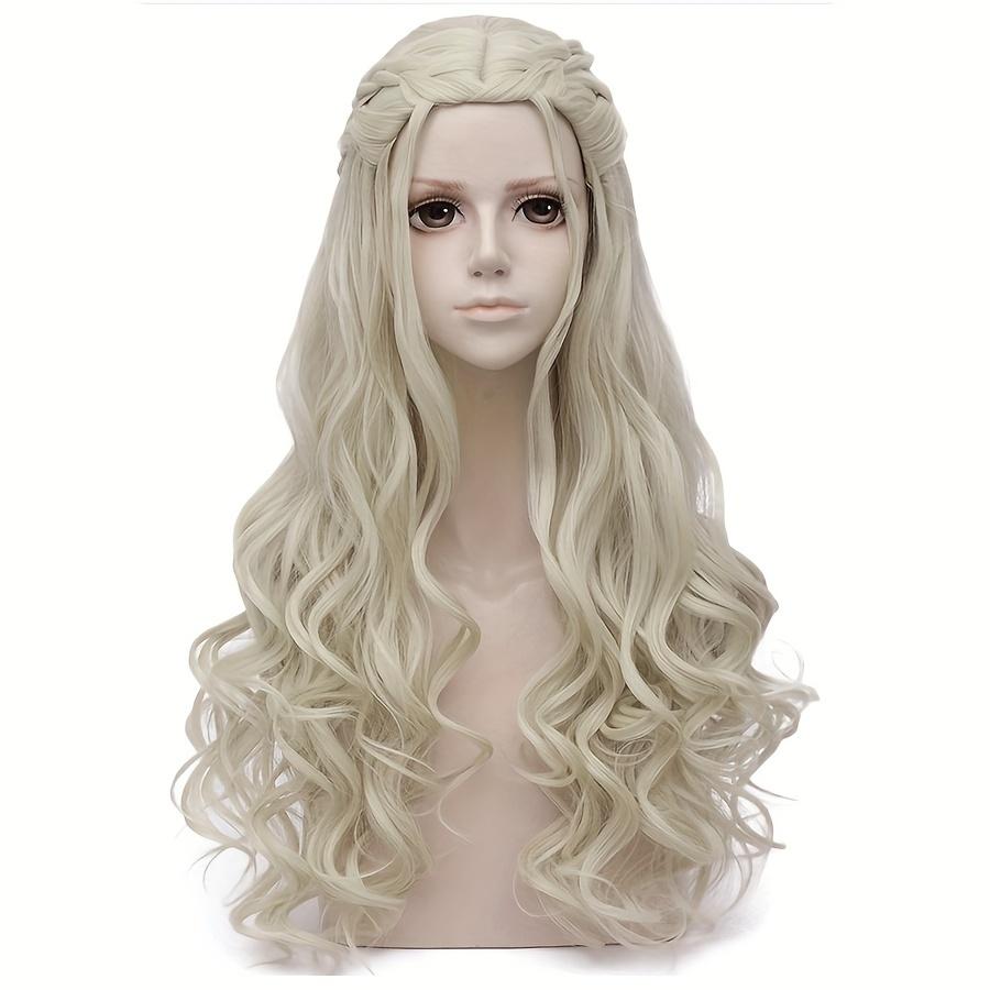Long Silvery Braided Wig for Women, Designed for Cosplay As a Dragon Queen