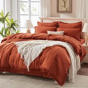 Andency Boho Tassel Comforter Set – Soft Lightweight Tassel Bedding, Cozy All-Season Bed in a Bag, 7-Piece Set