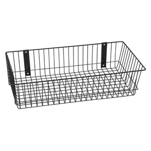 Rack Em Racks 9086-B Universal Wire Basket, Black - 24 x 12 x 6 in.