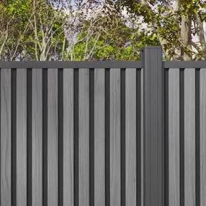 Slate Gray Heavy-Duty Slat Composite Fence Panels