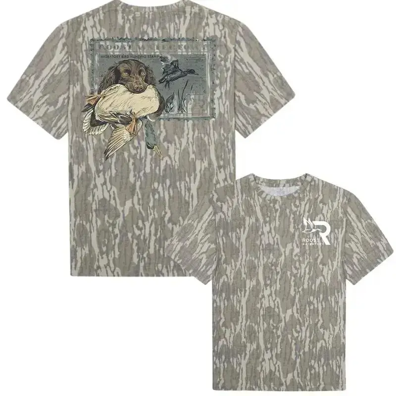 Roost Waterfowl Camo Shirt, Camo Mossy Oak Tee For Men And Women, Camo Pattern Men's T-Shirt, Soft Breathable Cotton, Hunting Outdoor Shirt, Streetwear Outfit, Gift For Him Her