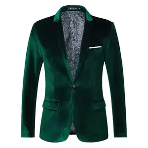 2025 Men's Slim Suit Jacket - Gold Velvet Green Corduroy Wool Couples Prom Business Menswear