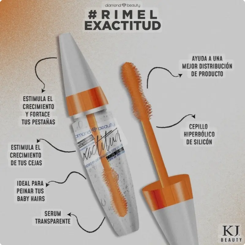 MASCARA RIMEL EXACTITUD DIAMOND BEAUTY FIBRAS ALARGADORAS BLACK COLOR