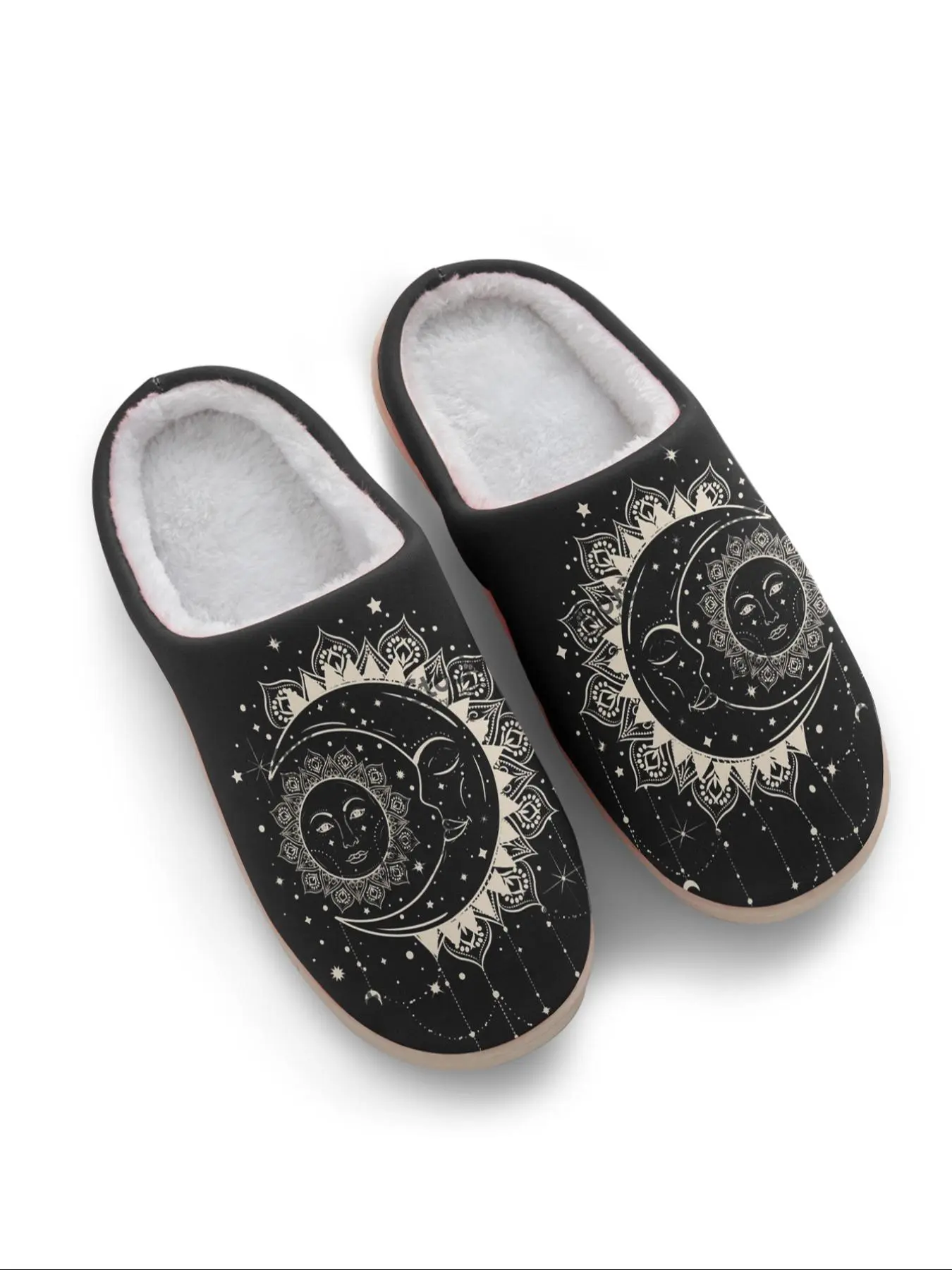 Women's Sun & Moon Pattern Slippers, Casual Soft Comfortable Home Slippers, Lightweight Breathable Slippers for Indoor & Outdoor Wear, Home Shoes
