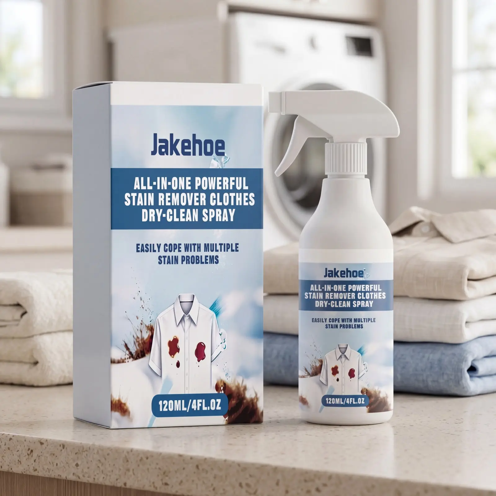 Jakehoe Fabric Stain Remover Spray | Removes Dirt, Oil Stains & Dark Spots | Laundry Care Essential