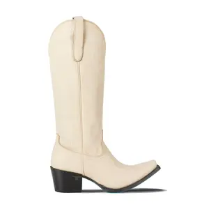 Lane Womens Smokeshow Embroidered Snip Toe  Casual Boots Knee High Mid Heel 2-3" - Off White