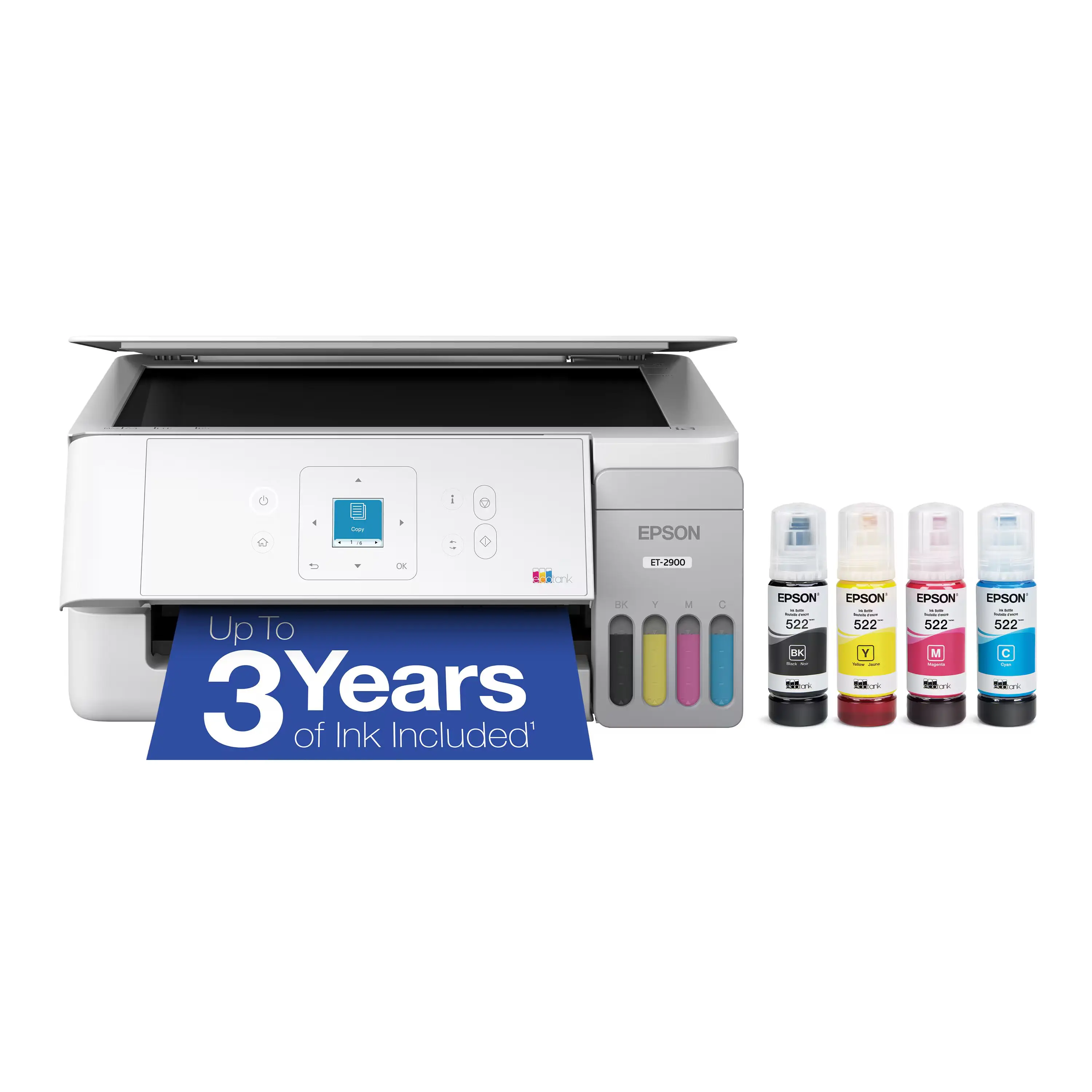 Epson - EcoTank ET-2900 Wireless All-in-One Color Supertank Inkjet Printer (C11CL63202) - White