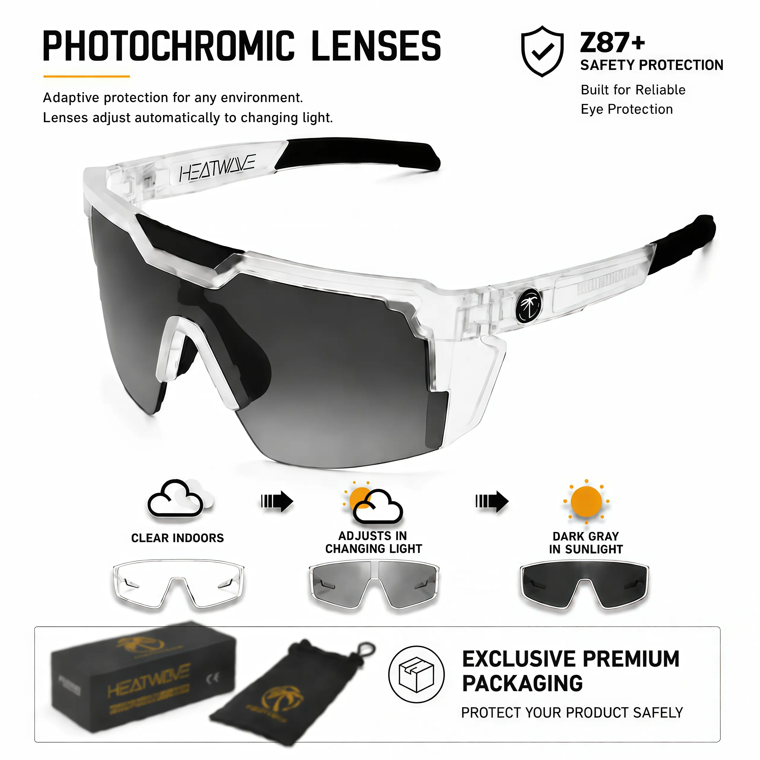 Unisex Photochromic Tactical Sunglasses - UV400 Protection, Cycling Shades, Sunglasses for Women