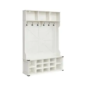 VASAGLE Hall Tree with Bench and Shoe Storage, Coat Rack with Shoe Bench, Entryway Furniture