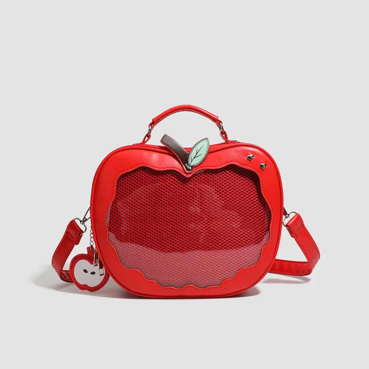 Cute Apple Transparent Ita Bag Backpack Teenage Girls High Capacity Creative Backpack Sweet Style Crossbody Handbag Anime Pin Display Bag