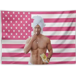 Glen Powell Pink American 3x5Ft Flag Tapestry Print for Wall Hanging Man Cave Bedroom Frat Room  Decoration Banner with 4 Brass Gromments
