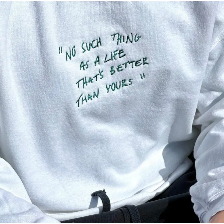 J COLE Sweatshirt, Embroidered Rap Hoodie, Hip Hop Crewneck, No Such Thing Quote Shirt