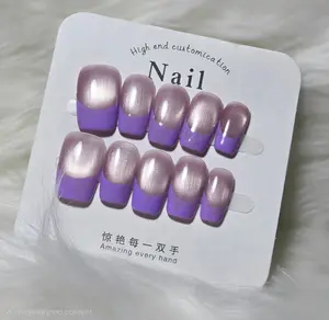 Purple Chrome Ombré Nails
