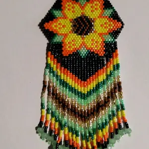 Sunflower beaded earrings  Elegant