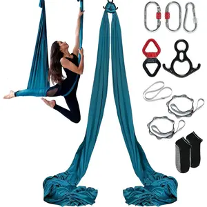 VEVOR Aerial Silk Yoga Swing, Aerial Yoga Hammock Kit with 100gsm Nylon Fabric, Full Rigging Hardware Easy Set-up Guide, Antigravity Flying for All Levels Fitness BodybuildingVEVOR Super Brand Day