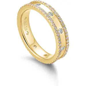 Women's White Band Ring - Stackable Eternity Engagement Ring Stack, Romance-Themed Fashion Accessory, Valentine's Day Gift Jewelry