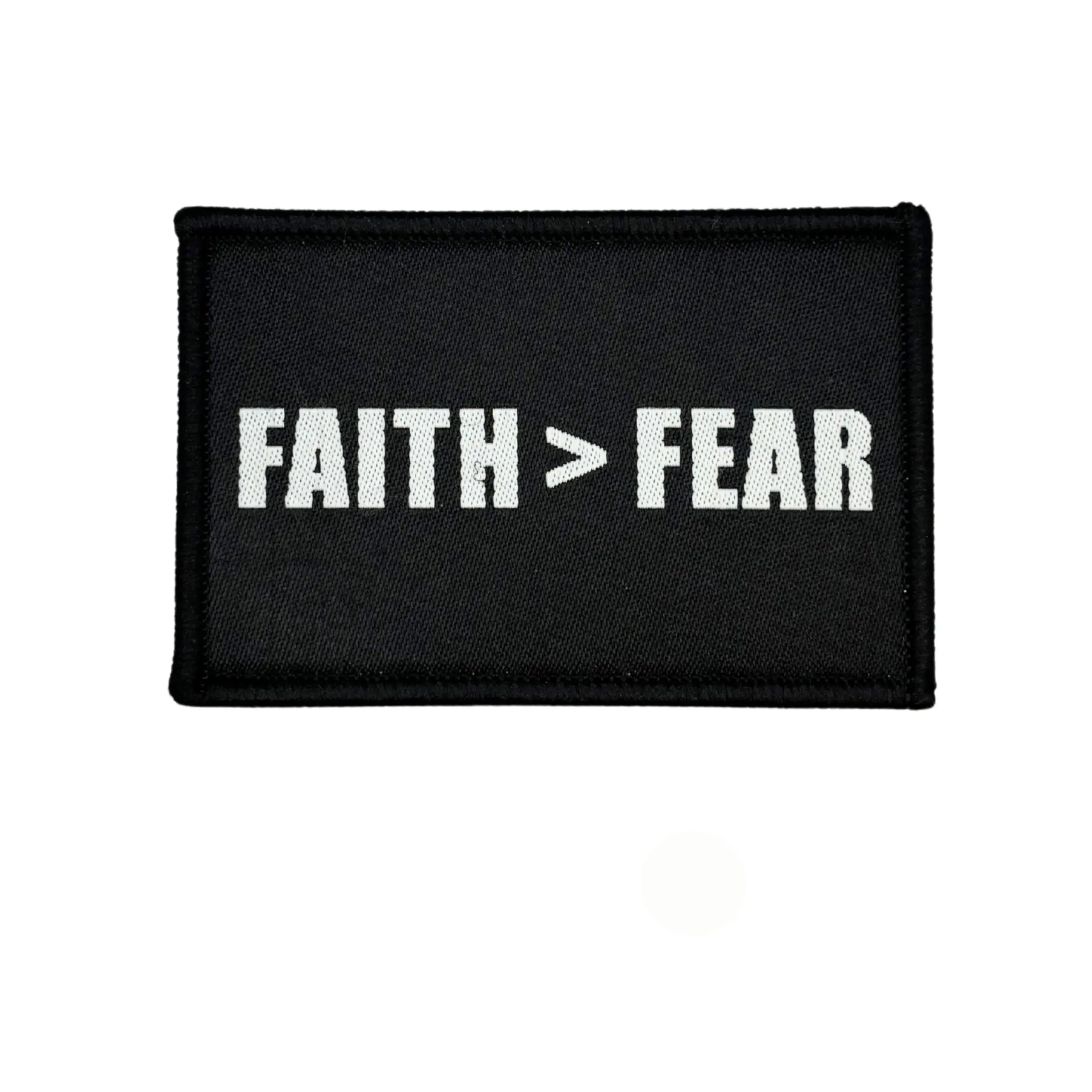 Faith Over Fear Embroidered Tactical Patch - Hook Fastener Backing 3x2 Inch for Uniforms, Clothing, Costumes, and More