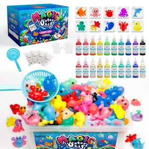 Kiditos Magic Water Elf Toy Kit, Aqua Fairy Water Gel Kit – 20 Magic Gels & 10 Molds – Create Water Pets & Squishy Toys – Fun DIY Craft Kit, Perfect Birthday & Christmas Gifts, Holiday Party Favors for Kids Ages 3+