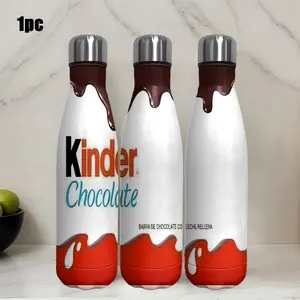 1pc Kinder Chocolate Drip Pattern Insulated Bottle, 304 Stainless Steel Cola Shape Water Bottle,17.5oz Stainless Steel Reusable Coffee Cup,Leakproof &,Perfect Gift for Office,Home,Travel Outdoor camping Coffee Cups & Mugs