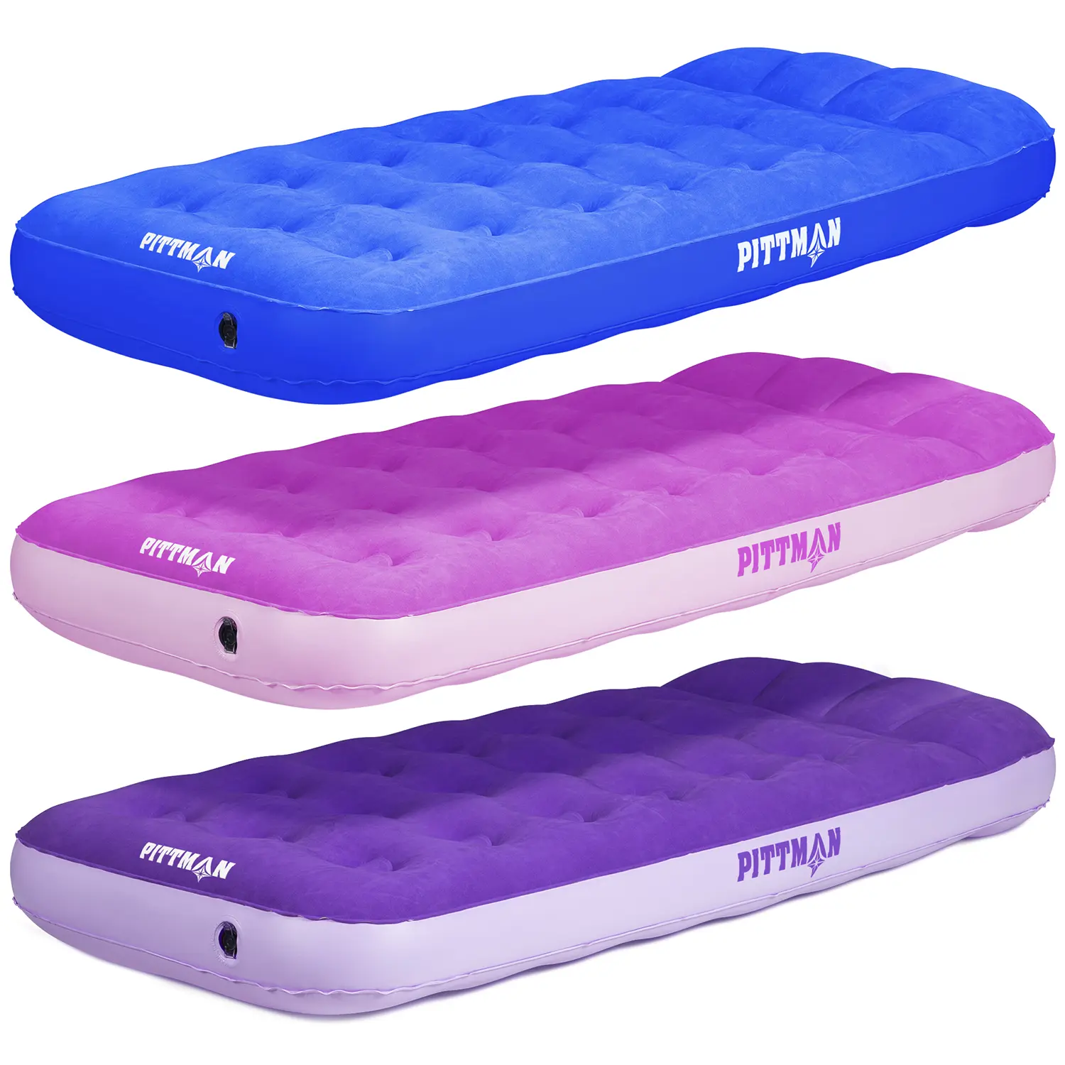 Pittman Kid's Air Mattress with Built-in Pillow - Perfect for Travel, Camping and Sleepovers - Included Electric Air Pump and Travel Backpack