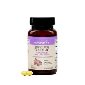 NatureWise Odorless Garlic Supplement 4000mg - Ultra Potent 100:1 Extract - Healthy Cholesterol Formula, Heart Health Support - Non-GMO, Gluten Free, with Halal Gelatin - Mini Softgels - USA Manufactured