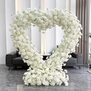 1pc (39.3in) Large Artificial Wedding Arch Garland with White &, Greenery & Realistic Fake Flowers, Decorative Flowers - Elegant Plastic Archway Decor for Weddings, Engagements, Parties, Valentine's/Mother's/Father's Day - Easy Assembly
