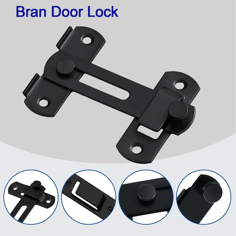 Barn Door Lock, 180 Degree Flip Sliding Barn Door Latches, Gate Latch for Barn Door, Sliding Door, Pet Door, Garage, Bathroom, Window, Outdoor