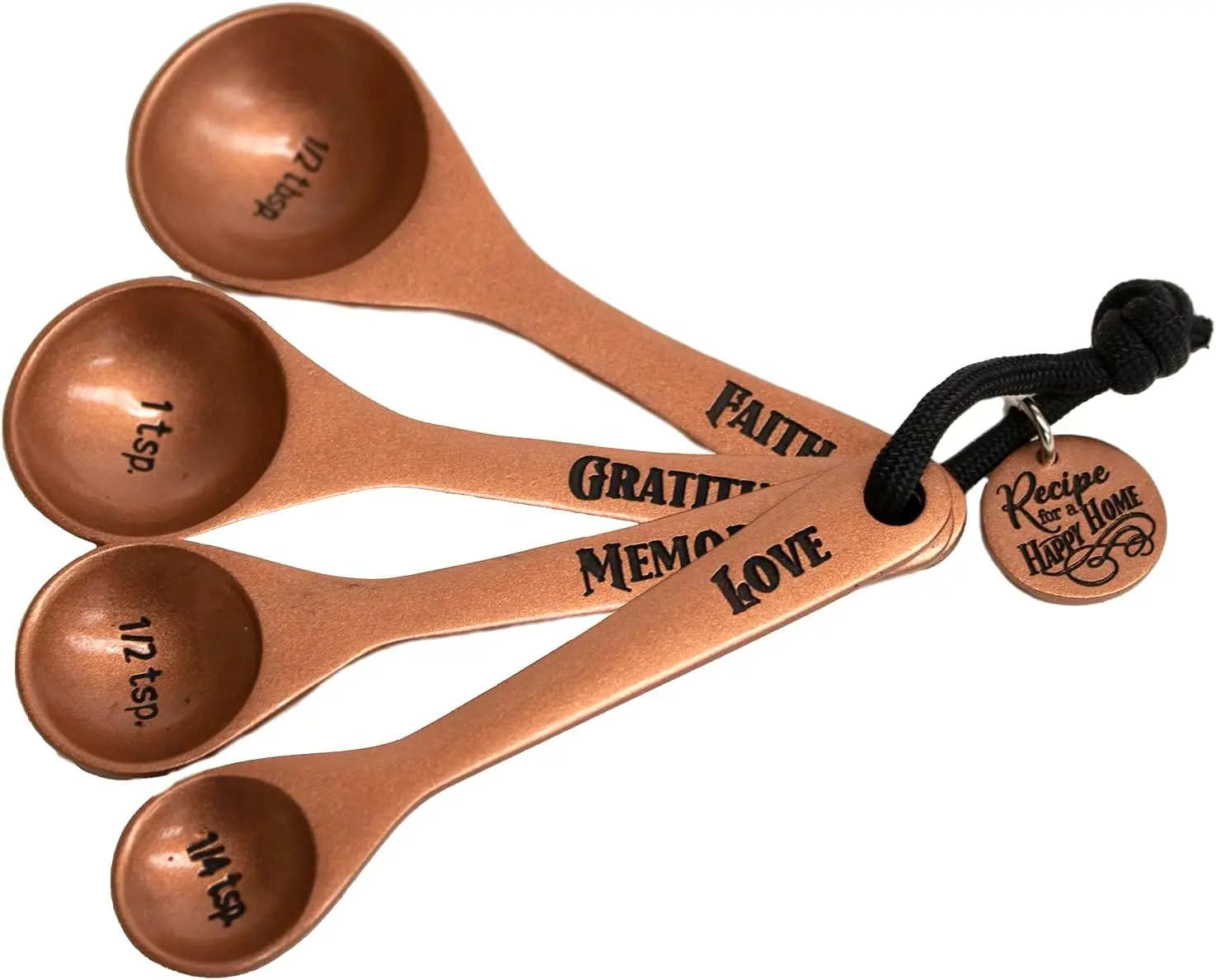 Happy Home Metal Kitchen Utensils Decorative Measuring Spoon Set - Ideal for Housewarming, Christmas Gifts