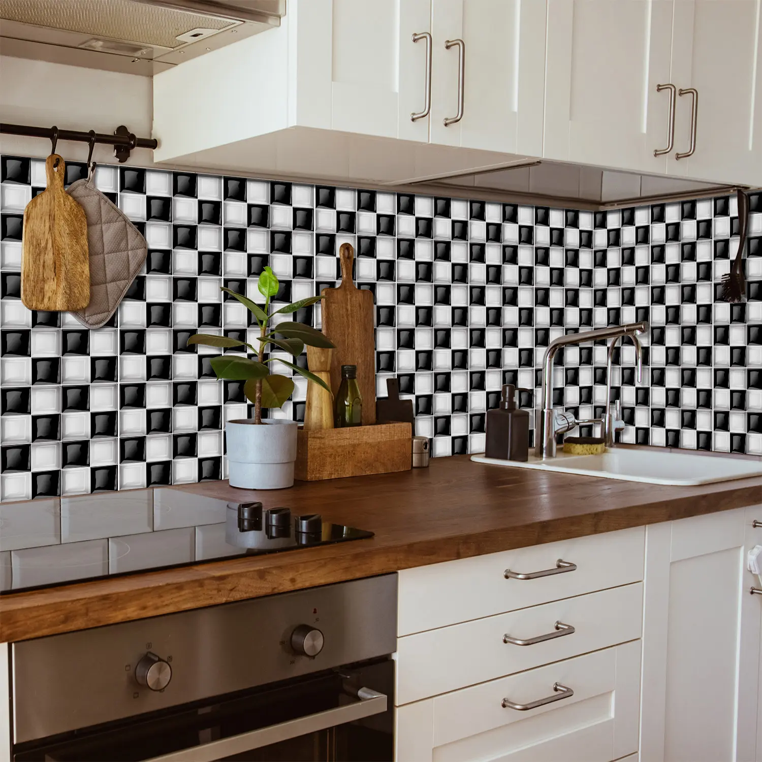 3D Waterproof Mosaic Wallpaper Peel & Stick Tiles, Unique 3D Mural Effect, Durable Self-Adhesive Decorative Tiles for Kitchen Bathroom Home