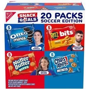 Nabisco Snacks Variety Pack, OREO Minis, Nutter Butter Bites, CHIPS AHOY! Minis Cookies, and RITZ Bits Cheese Sandwich Crackers, 20 Snack Packs