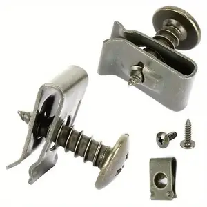 Mixed Car Metal Screw Body Screw Tapping Fastener Clip, U-Type Clip with Screw, Anti-rust Protection Clip Screw Buckle Iron Sheet, Car Accessory, Automotive Accessories