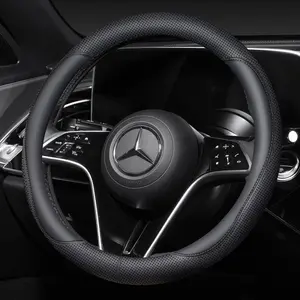 Universal car steering wheel cover, anti-slip leather steering wheel cover, sports-style steering wheel protector, car interior accessories — steering wheel covers
