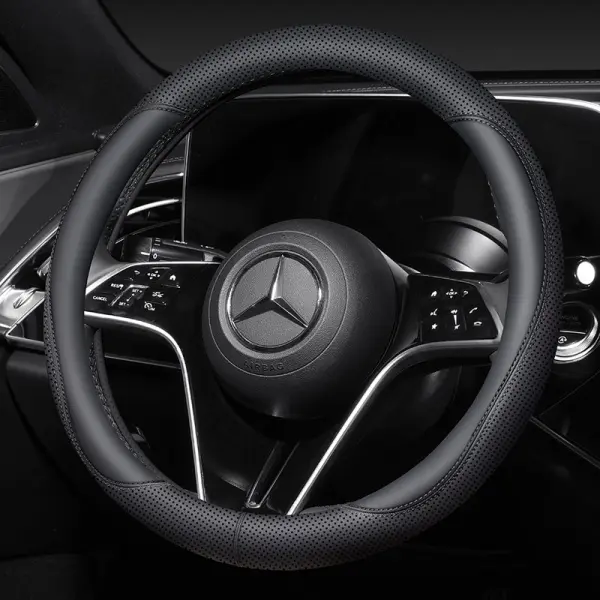 14.5"-15" Car Steering Wheel Cover, Microfiber Leather Cover, Non-slip, Breathable Steering Wheel Decoration, Universal Steering Wheel Accessories for Various Cars