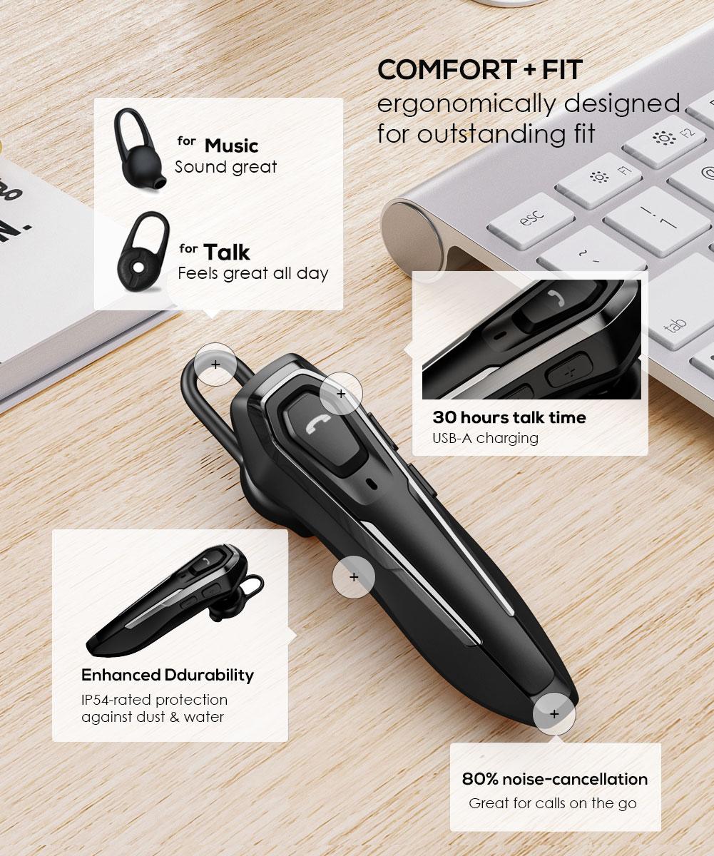 Noise-cancelling Bluetooth headphones for Office, Bluetooth 6.0 Headset, Multi-Device Connection, Fast Switching, AI Noise Cancelling Calls