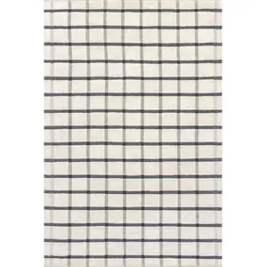 Rowena Checked Wool Area Rug