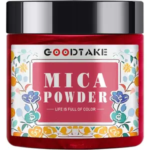 GOODTAKE Red Mica Powder – Mica Powder for Resin, Candle Making, Soap Making – Mica Pigment Powder – Soap Making Dye – for Nail Polish, Eye Shadow, Slime Mica Powders (Red, 2 oz)
