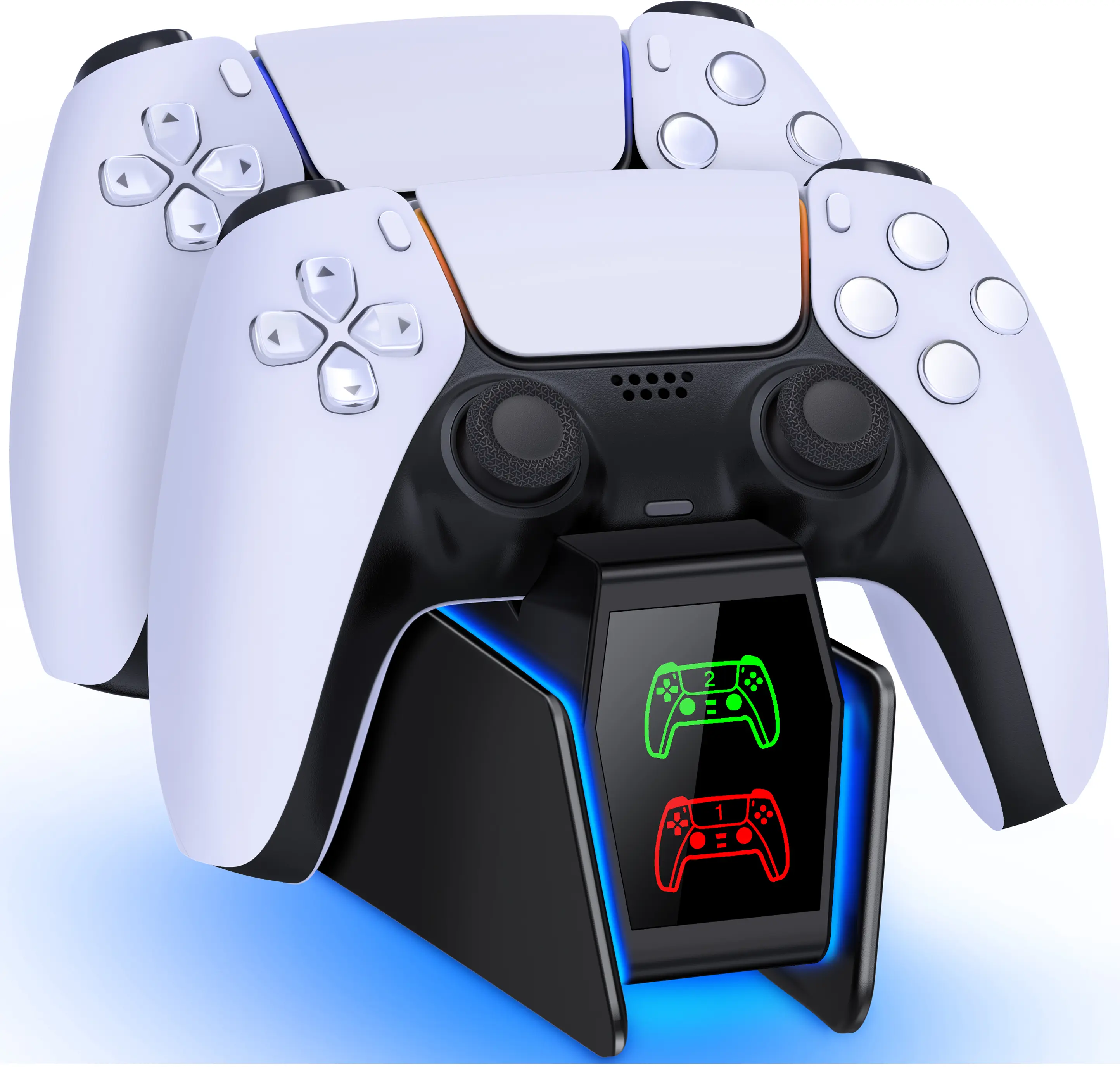 PS5 Controller Charger Station for Playstation 5 Dualsense with LED Light Dual Stand Charger Dock, PS5 Controller Charging Station Accessories for Playstation 5 Faceplates DualSense Edge