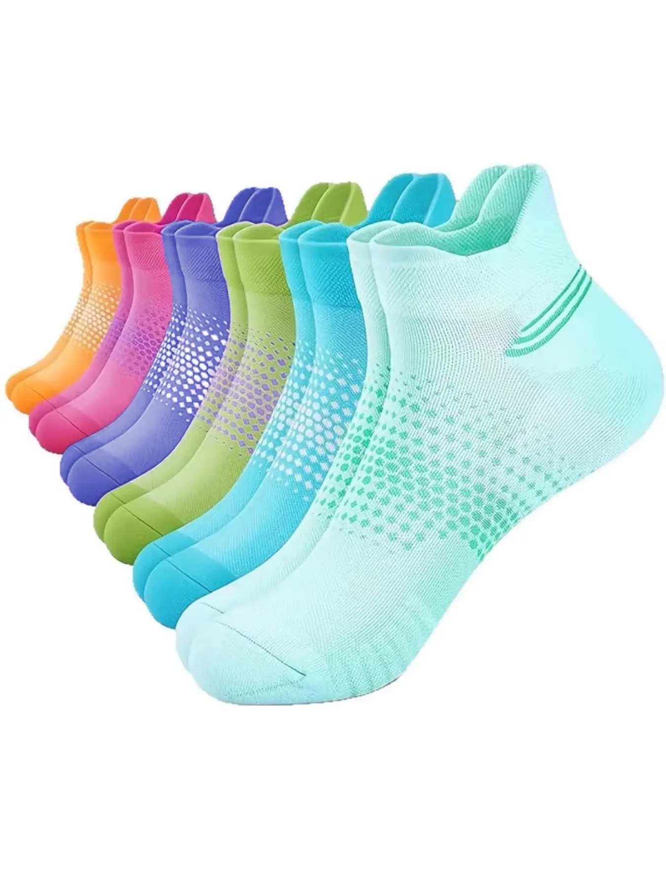 6 Pairs Women's Ankle Compression Socks, Ear Loop Design Running Socks, Cushioned Low Top Sports Socks, Athletic Socks, Outdoor Fitness Training Marathon Socks