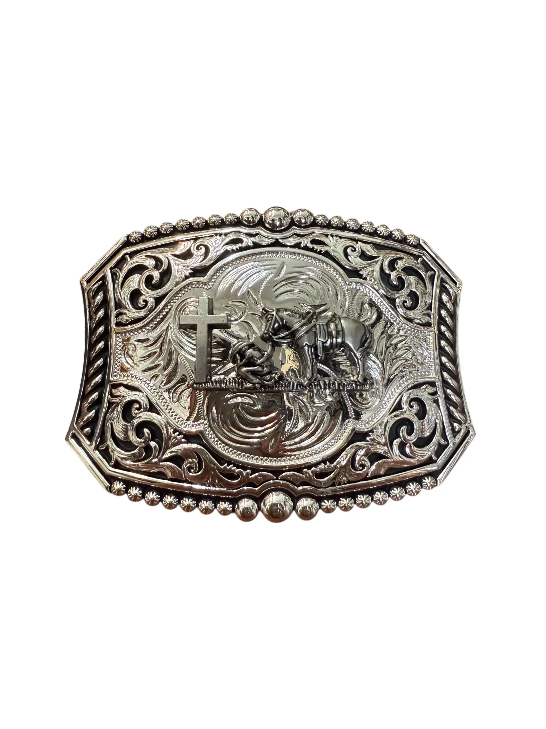 Western Style Praying Cowboy Buckle Hebilla Vaquera Oracion