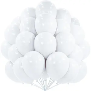 PartyWoo White Balloons 50 pcs 12 Inch Latex Helium White Cream Balloons for Wedding Baby Shower Birthday Bridal Shower Graduation Engagement Princess Anniversary Party Decorations White-Y13